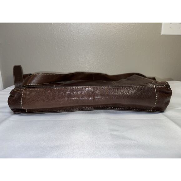 Cole Haan Brown Leather Briefcase Laptop Computer Bag - Picture 7 of 14
